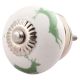 Forest Green Running Rein Deer Pattern Ceramic Cabinet Knob