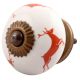 Brick Red Running Rein Deer Pattern Ceramic Drawer Knob