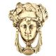 Vintage Brass Womans Head Door Knocker