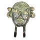 Bronze Tribal Face Dual Wall Hooks Patina Rich