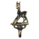 Brass Doe Deer Charm Wall Hooks with Patina