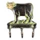 Brass Cow with Three Wall Hooks