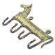 Vintage Style Brass Animal Horse Four Wall Hooks