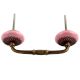 Pink Strewn Flat Ceramic Bridge Handle