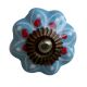 Turquoise Blue Red Polka Drawer Knob