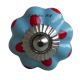 Sky Blue Red Polka Dresser Knob