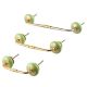 Pea Green Strewn Flat Ceramic Bridge Handle