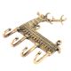 Brass Wild Reindeer Brass Wall 5 Hooks