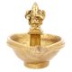 Brass Diya Oil Lamp with Ganesha Statue