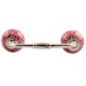 Dark Pink Leaf Floral Ceramic Bridge Handle