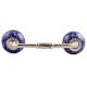 Navy Blue Leaf Floral Ceramic Bridge Handle