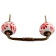 Red Leaf Floral Ceramic Bridge Handle