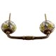 Green Leaf Floral Ceramic Bridge Handle