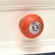 Orange Black Crackle Cabinet Knob