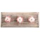 Red Leaf Floral Ceramic Wooden Hooks