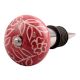 Dark Pink Leaf Floral Ceramic Wine Stopper