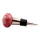 Dark Pink Leaf Floral Ceramic Wine Stopper