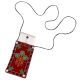 Red Floral Mini Purse / Mobile Pouch For Womens Hook