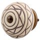 Cream Brown Pattern Etched Ceramic Cabinet Knob