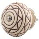 Cream Brown Pattern Etched Ceramic Cabinet Knob