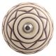 Cream Brown Pattern Etched Ceramic Cabinet Knob