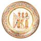 Vintage Egyptian Musicians Painted Brass Plate