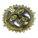 Tribal Sun Design Brass Wall Hanging With Patina