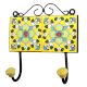 Yellow Light Green Floral Tiles Hooks