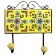 Yellow Turquoise Flower Tiles Hook