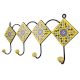 Yellow Turquoise Flower Tiles Hooks