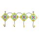 Yellow Turquoise Flower Tiles Hooks