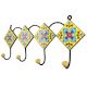 Yellow Turquoise Flower Tiles Hooks
