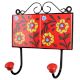 Red Yellow Floral Tiles Hooks