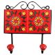 Red Yellow Floral Tiles Hooks