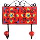 Red Yellow Floral Tiles Hooks
