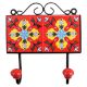 Red Yellow Floral Tiles Hook