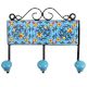 Turquoise Yellow Floral Tiles Hooks