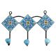 Turquoise Yellow Floral Tiles Hooks