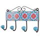 Turquoise Red Floral Tiles Hooks