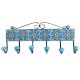 Turquoise Yellow Floral Tiles Hooks