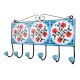 Turquoise Red Floral Tiles Hook