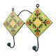 Lime Green Yellow Floral Tiles Hooks