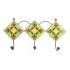 Lime Green Yellow Floral Tiles Hooks