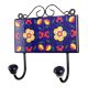 Navy Blue Yellow Floral Tiles Hook
