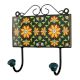 Forest Green Yellow Floral Tiles Hook