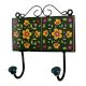 Forest Green Yellow Floral Tiles Hooks