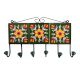 Forest Green Yellow Floral Tiles Hooks