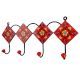 Red Yellow Floral Tiles Hooks