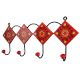 Red Yellow Floral Tiles Hooks