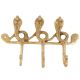 Handcrafted Golden Bronze Three Cobra Wall Hooks